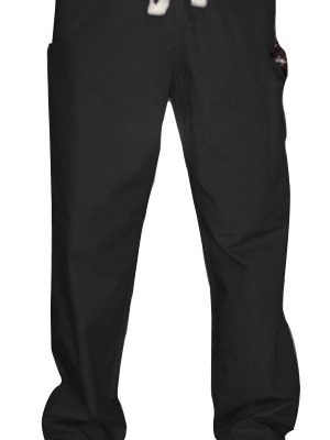 unisex black scrub trouser with cargo pockets